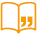 logo ein aufgeschlagenes Buch mit Anführungszeichen